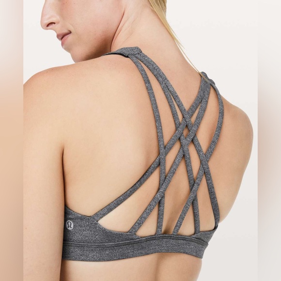SOLD Lululemon Free To Be Serene Bra *High Neck in Heathered Black Size 8 - Picture 4 of 8